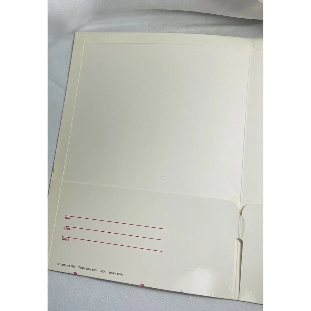 Folder Vintage 1985 Scentex Geometric Shapes Forms No Holes 2 Pockets